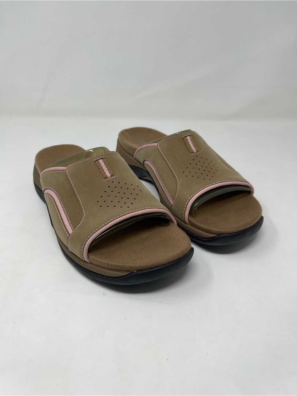 Clarks Springers Slide Sandals Womens Size 8 Brown Comfort Slip On Casual‎ Soft